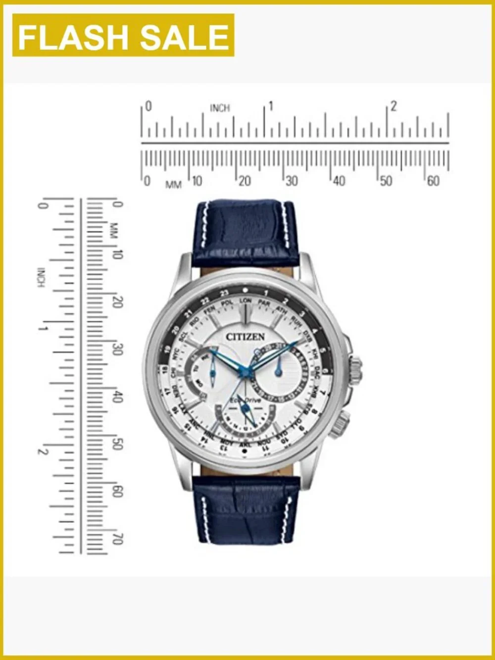 Men's Eco-Drive Chronograph Watch 44mm Stainless Steel Solar Powered 100m WR